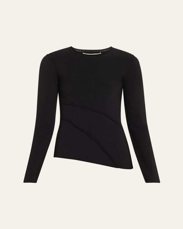 Asymmetrical Seamed Long-Sleeve Sweat